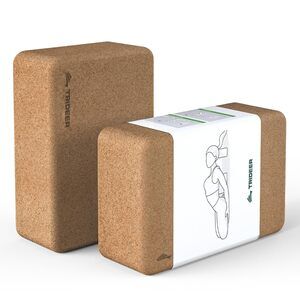 Cork Yoga Blocks, 2 Pack Yoga Blocks Natural Cork, High Density Yoga